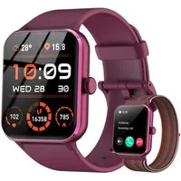 blackview Smartwatch Damen Herren mit 7 Tagen Akkulaufzeit,3 Armbänder, 1,85" HD Smartwatch Set, 1-tlg., 3× Armbänder (Silikon + Metall + Geflochten) und Ladekabel, 350mAh,KI-Sprachassistent, HR,SpO₂,Schlaf,100+Sportmodi,Schritten,IP68