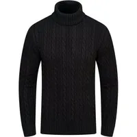 behype Rollkragenpullover BSLANA Grobstrick Zopf-Muster Winterpullover Strickpullover