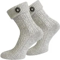 normani Trachtensocken Trachtensocken mit Knopf (1 Paar) Traditionelles Zopfmuster