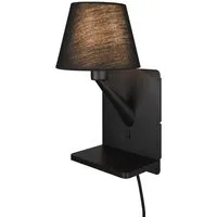 TRIO Leuchten LED Wandleuchte, Dimmfunktion, LED wechselbar, Warmweiß, innen, Wand Bett-lampe mit Schalter, Kabel und Stecker, Höhe 31cm