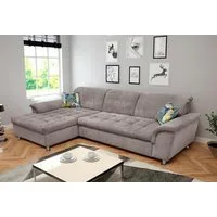 DOMO collection Ecksofa FRANZI 278x170x81 cm, Steppung im Sitzbereich, L-Form, wahlweise mit Bettfunktion, Bettkasten und Kopfteilverstellung