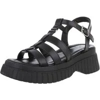 Ital-Design Beige Plateau-Riemensandalen für Damen – Komfortabel & Trendy Plateausandaletten (89372582) Blockabsatz Sandalen & Sandaletten in Schwarz