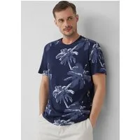 s.Oliver Kurzarmshirt T-Shirt T-Shirt aus Baumwolle mit All-over-Print