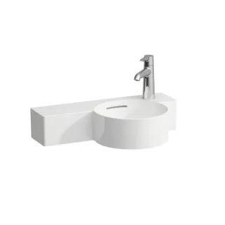LAUFEN Val Handwaschbecken H8152840001061 55x31,5cm, Ablage links, mit Überlauf, mit Hahnloch rechts, weiß