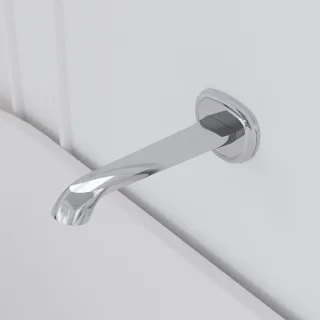 Steinberg Serie 350 Wand-Auslauf für Waschtisch oder Wanne, Ausladung 220mm, chrom, 350 2310 350 2310