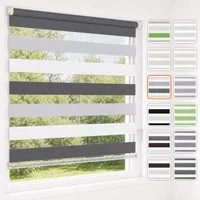 Doppelrollo Ohne Bohren, Weiß/Beige/Anthrazit, OUBO, freihängend, verspannt, Klemmfix, Klemmträger, Lichtschutz schnelle und einfache Montage mit beiliegendem