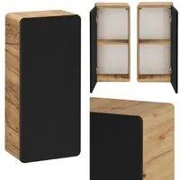 Lomadox Hängeschrank NEW-LUTON Badezimmer Schrank matt anthrazit mit Eiche B/H/T ca. 35/75/22 cm