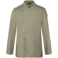 Karlowsky Fashion Kochjacke KARLOWSKY Herren Kochjacke Denim-Style ROCK-CHEF® Moosgrün