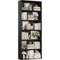 Homfa Bücherregal, 180cm Standregal Büroregal Raumteiler mit 6 Fächern Schwarz