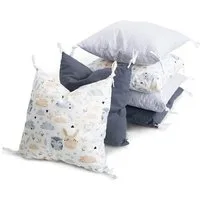 Amilian Bettnestchen 210 cm (6 Polster ca. 35 x 35 cm) Bettumrandung - Umrandungen, (Kissen als Nestchen, Kantenschutz), Umrandungen