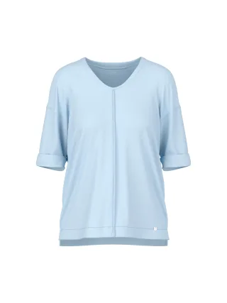 Marc Cain Additions - Weite Bluse in Materialmix skyway new - Gr. - 38