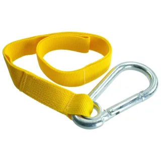Schlauchtragegurt mit Karabiner | Dönges | Schlauchhaltegurt | signalgelb | zweifach abgenäht | gute Sichtbarkeit | Befestigung Schlauch Feuerwehr