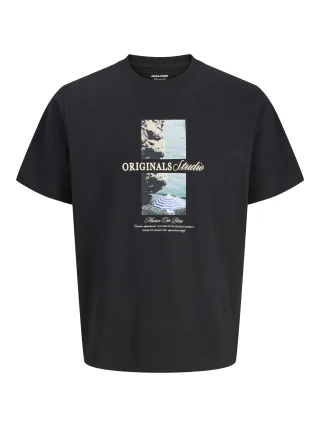 JACK&JONES - JORNORREBRO PHOTO TEE SS CREW NECK JNR Black - Gr. - 164