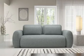 Sofa 3-Sitzer mit Schlaffunktion GASTON in Stoff Puente Dunkelgrau
