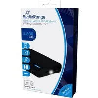 Mediarange Powerbank mobile Ladestation 8800 mAh Ladegerät 2x USB OUT schwarz Powerbank