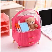 Nettlife Make-Up Organizer Kosmetikorganizer mit 2 Schubladen Aufbewahrungsbox(26x16x38 cm), Weiß Rosa Hellgrün Dunkelgrün Magenta Silber Gold Rot Dunkelblau