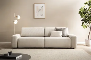 Home affaire 3-Sitzer "TORGE (257cm), Sofa,Schlafsofa in Cord, Samtvelours, Struktur fein" rundes Design, Schlaffunktion u. Bettkasten, Liegefläche: 135/200 cm