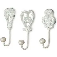 Levandeo® Garderobenhaken, 3er Set Haken Wandhaken Wandgarderobe Garderobe Eisen Shabby Chic