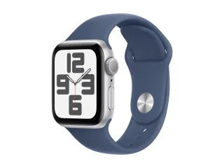 Apple Watch SE (2022) (GPS) 40mm silber mit Sportarmband M/L Denim | mxed3qf/a |