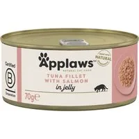 Applaws Thunfischfilet & Lachs in Gelee 70 g, Nassfutter für: Katze
