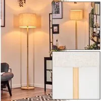 hofstein Stehlampe Stehlampe mit Holzfuß und Schirm aus Stoff, ohne Leuchtmittel, Boho-Style, skandinavisches Design (40 cm), Fußschalter, 1 x E27