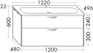 Burgbad Keramik Waschtisch-Set Vry Eiche Dekor Urban/Alpinweiss, SGUX123F6020C0001 SGUX123F6020C0001