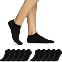 sockenkauf24 Sneakersocken 10, 20, 30 Paar Sneaker Socken Damen & Herren Schwarz Weiß Grau (Schwarz, 10-Paar, 39-42) Baumwolle - 16900 WP