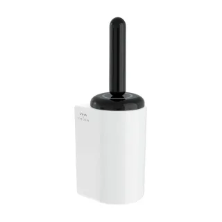 VitrA Liquid WC-Bürstengarnitur Wandmontage 13 x 42 cm Weiß Hochglanz/Schwarz Hochglanz,A4456639 A4456639