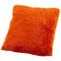 SCHÖNER LEBEN. Fellkissen Kuschelkissen Plüsch & Velours orange 45x45cm Sofakissen