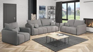 Sofaset Designersofa MORGANO 3-2-1 Stoff Abriamo Beige