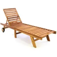 VCM Gartenliege Sonnenliege Gartenliege Liegestuhl Teakholz, 1, VCM Sonnenliege 200x57x34 cm Teak
