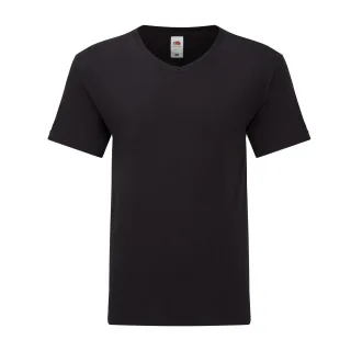 Fruit of the Loom - "Iconic" T-Shirt V-Ausschnitt für Herren/Damen Unisex (Schwarz)