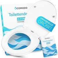 Comodo WC-Sitz Toilettendeckel mit Absenkautomatik und Quick Relaease, O-Form 45x37,5cm Bestlastbar bis 150kg