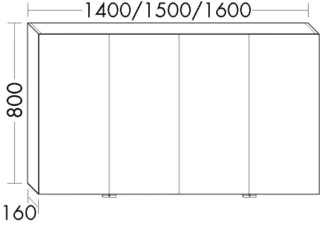 Burgbad Spiegelschrank Sys30 Preisgruppe 4 Sana 800x1600x160 Trend- oder RAL-Farbe Hochglanz SPUZ160F5348