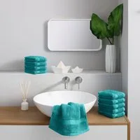 OTTO home Waschlappen Vanessa, 10 Seiftücher, 30x30cm, in Standard- und Premium-Qualität, (Set, 10-St), Handtücher mit Bordüre, 100% Baumwolle, einfarbig, weich