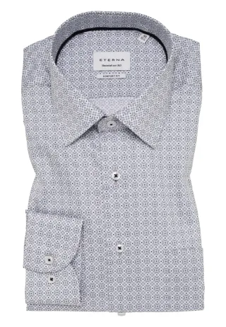 ETERNA - Hemd Twill Langarm silber - Gr. - 44/Langarm - 65cm