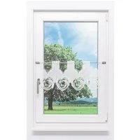 Plauener Spitze® Scheibengardine Circles (1 St), transparent, HxB 31x48cm