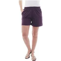 YESET Shorts YESET Damen Jogging Shorts Sweatshorts kurz 1/2 Baumwolle DUNKELLILA X Sweatshort