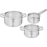 Tefal Topf-Set Jamie Oliver Ingenio G6, Topfset Induktion mit Pfannen, Edelstahl (Set, 6-tlg., Bratpfanne 28 cm, Kasserollen 16/20 cm, Schmorpfanne 24 cm, 3 Deckel), Thermo-Signal, für alle Herdarten geeignet, L9769932