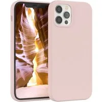 EAZY CASE Handyhülle Premium Silikon Case für iPhone 12 / iPhone 12 Pro 6,1 Zoll, Silikon Schutzhülle mit Kameraschutz kratzfest Cover Rosa / Altrosa