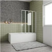 Duschparadies Badewannenfaltwand 4mm ESG Klarglas Glaswand Duschwand Badewannenfaltwand, Einscheibensicherheitsglas, Sicherheitsglas, (Set), Glas