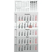 Baier & Schneider Monatskalender rido/idé 7033520007 5-Monatskalender 2027 grau, 300×630 mm