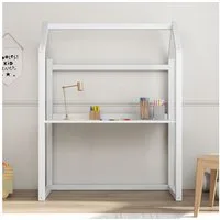 IDIMEX Kinderschreibtisch TINA, Kinderzimmer Schreibtisch höhenverstellbar im Haus-Design weiß