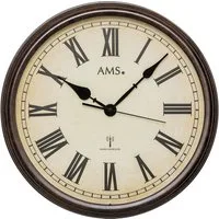 AMS Funkwanduhr F5977 (Quarz,Metall,Glas,Wohnzimmer,Esszimmer,Küche,Arbeitszimmer,Büro,Flur)