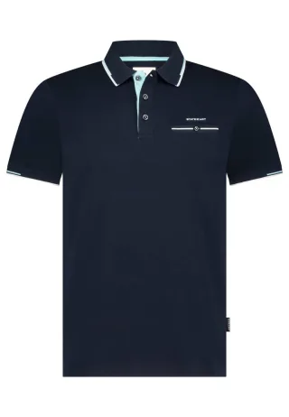State of Art - Piqué-Poloshirt mit Brusttasche blau - Gr. - S