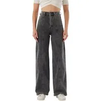 Ital-Design Dad-Jeans Damen Freizeit (91279938) Used-Look Stretch High Waist Jeans in Grau