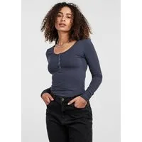 pieces Langarmshirt PCKITTE LS TOP NOOS BC Baumwollmischung, slim fit