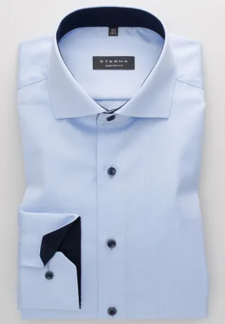 ETERNA - Cover Shirt Twill super langer Arm (72 cm) hellblau - Gr. - 43/Langarm - 65cm