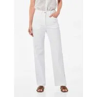 GOLDNER Bequeme Jeans Klassische Denimhose, dezente Waschung Elastische Stoffhose mit Kontrastnähten, Taschen und Knöchellänge