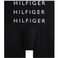 Tommy Hilfiger Underwear Boxershorts 3P BOXER BRIEF mit Kontrast-Logo-Taillenbund (3-St) langes Bein, körpernahe Form